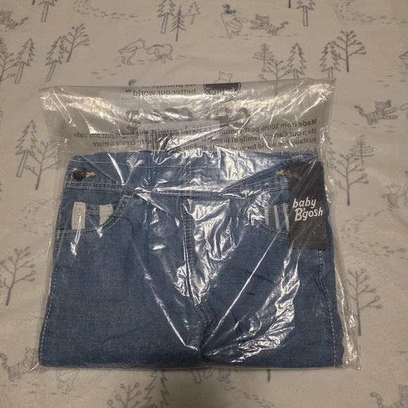 12M OshKosh B'gosh Blue Denim Overalls - Picture 5 of 5